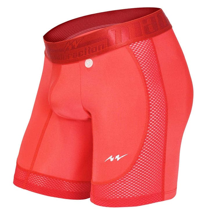 MAO Sports Mesh Boxer Compression Short Mid-Cut Underwear Sportwear Red 7021 3 - SexyMenUnderwear.com