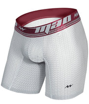 MAO Sports Stretchy Boxer Shorts Perforated Microfiber Neon Gray + Red Band 7034 6 - SexyMenUnderwear.com