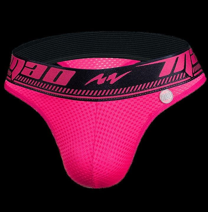 MAO Sports Thong With Curved Stretchy Mesh Thongs Elastic Waist Pink 11 - SexyMenUnderwear.com