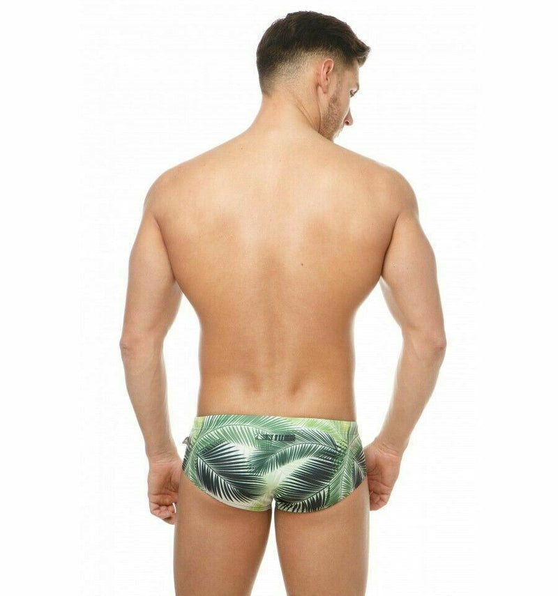 Marcuse Havana Swim-Trunk Tropics Swimsuit Italian Fabric Green 8517 3 - SexyMenUnderwear.com