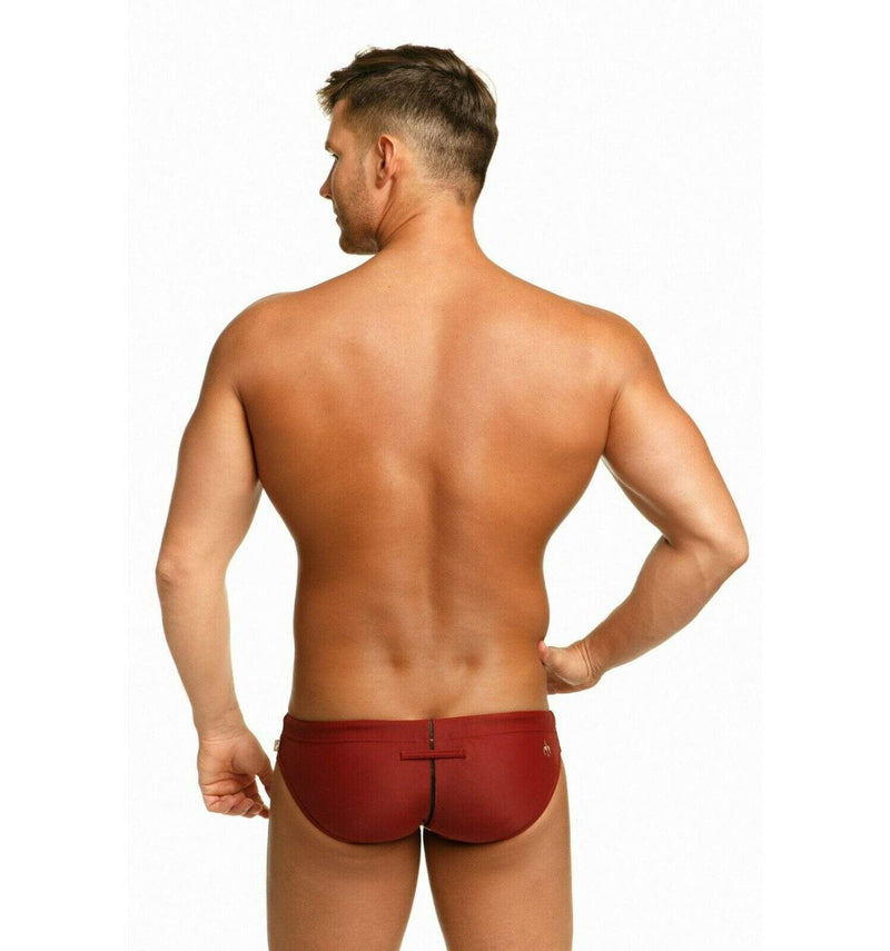 Marcuse Manifest swim-brief Swimwear Burgundy 2 - SexyMenUnderwear.com