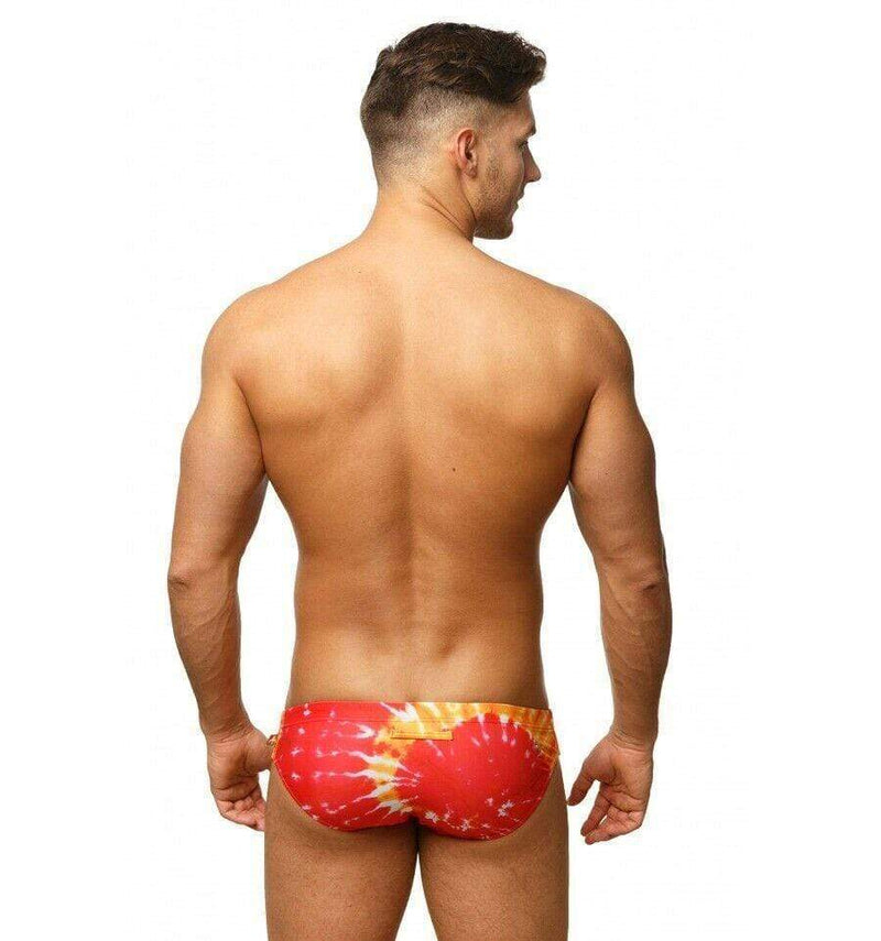 Marcuse Paradise Swim-Brief Swimwear Orange Tie Dye 1 - SexyMenUnderwear.com