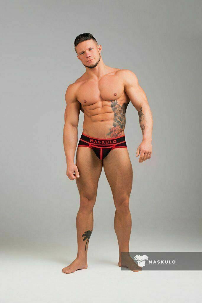 MASKULO Briefs LIFE Organic Cotton 2-Mesh Layer Red BR040-10 21 - SexyMenUnderwear.com