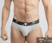 MASKULO Briefs Soft Silky Elastic Band Military Brief Grey BR160-93 24 - SexyMenUnderwear.com