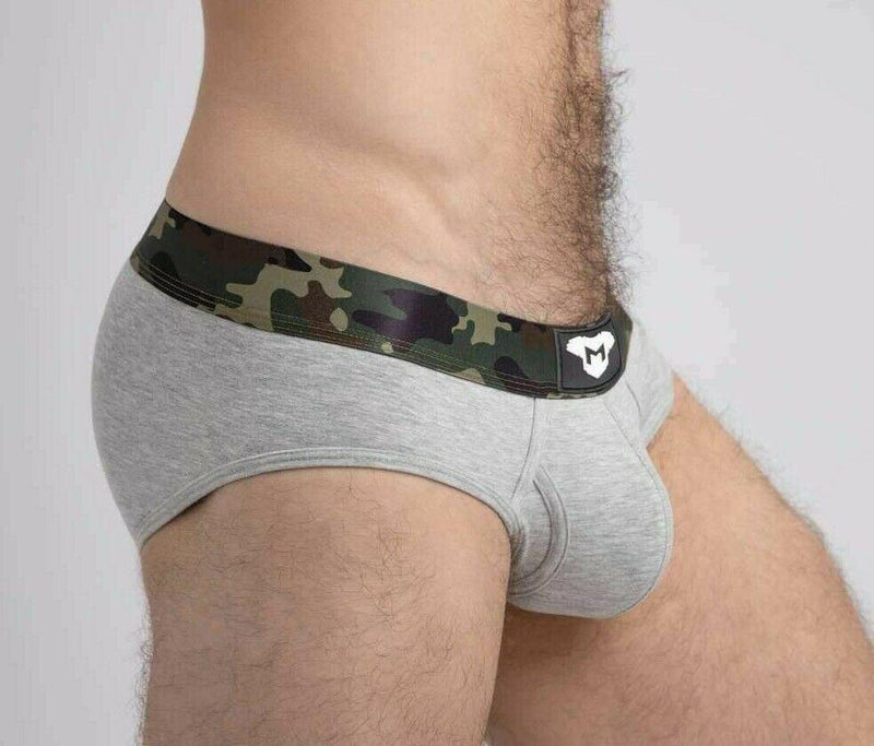 MASKULO Briefs Soft Silky Elastic Band Military Brief Grey BR160-93 24 - SexyMenUnderwear.com