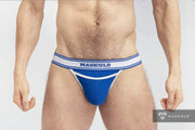MASKULO College Cotton Jockstraps Two Pockets Codpiece Royal Blue JS161-62 28 - SexyMenUnderwear.com