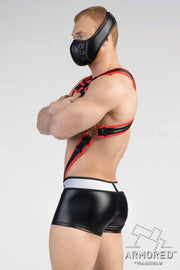 MASKULO Harness Armored Next Fetish Buldog With Cockring Red HR121-10 35 - SexyMenUnderwear.com