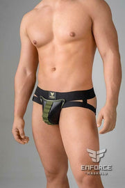 MASKULO Jockstraps EnForce Shot Belt Codpiece Jocks Army Green JS130 11 - SexyMenUnderwear.com