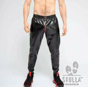 MASKULO Leatherette Pants Skulla Soccer Leather-Look Legging Red PN071-10 35 - SexyMenUnderwear.com
