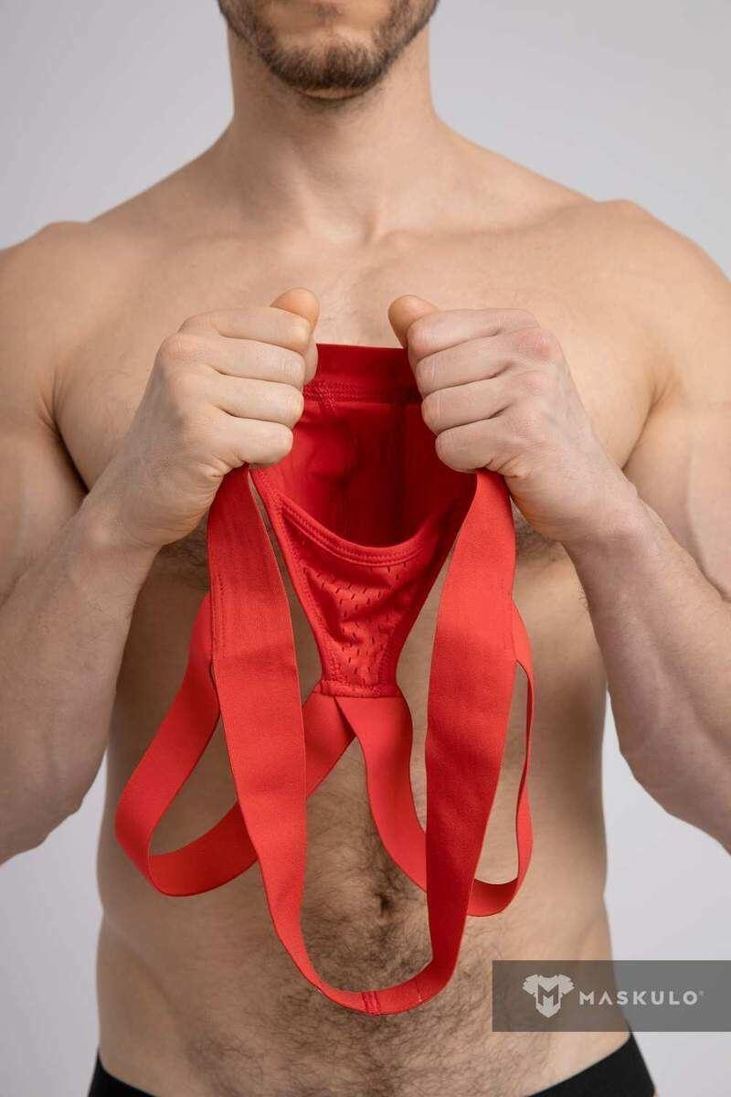 MASKULO MicroFiber Jockstrap Push-UP Lining Pouch Classic Red Jock JS072-10 17 - SexyMenUnderwear.com