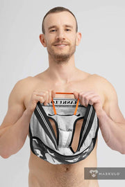 MASKULO Military Brief With Inner Lifter Strap C-Ring Removable Gray BR163-93 30 - SexyMenUnderwear.com