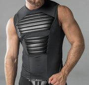 Maskulo Tank Top Armored Mens TankTop Spandex With Front Pads TP20-90 36 - SexyMenUnderwear.com