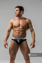 MASKULO Thong Armored Detachable Codpiece Black Thongs TN10-90 3 - SexyMenUnderwear.com