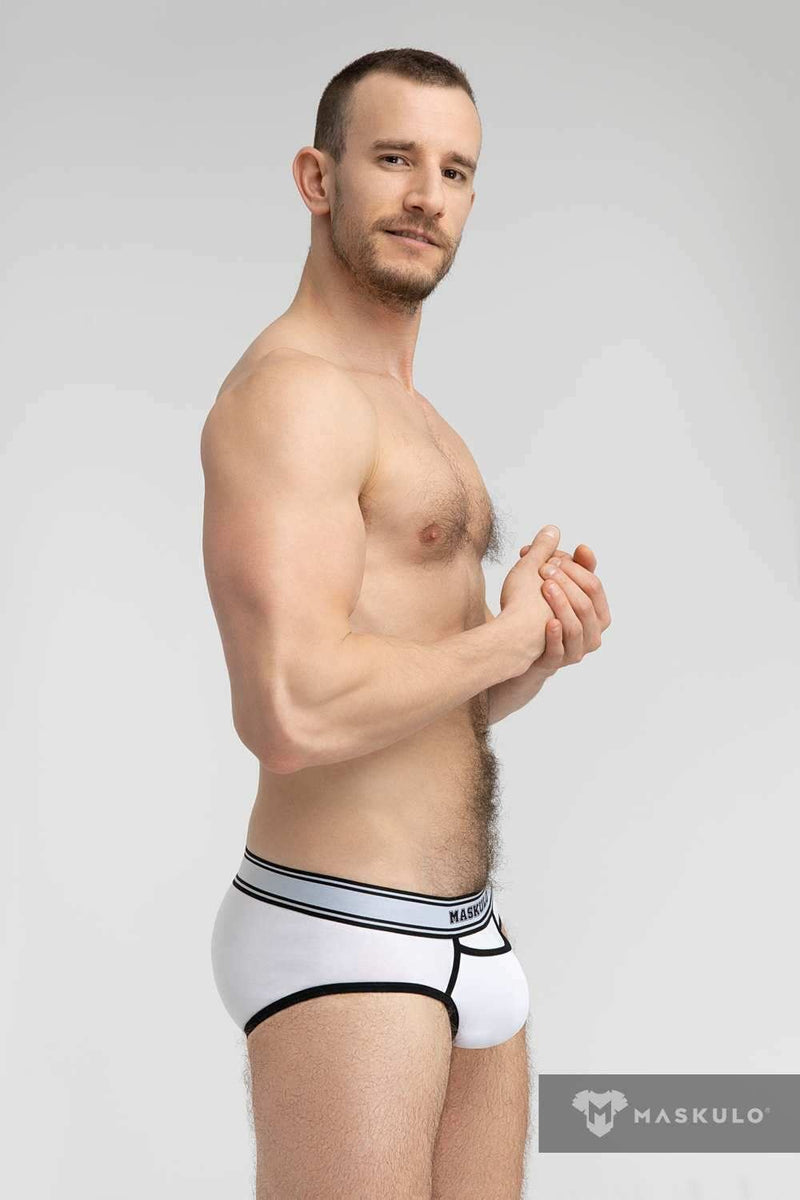 MASKULO Two pockets Brief Elastic Band Breathable Cotton Briefs BR161-94 25 - SexyMenUnderwear.com
