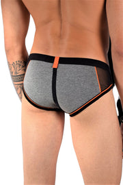 MEDIUM Construction Brief Private Structure Orange Combo 2-26 - SexyMenUnderwear.com