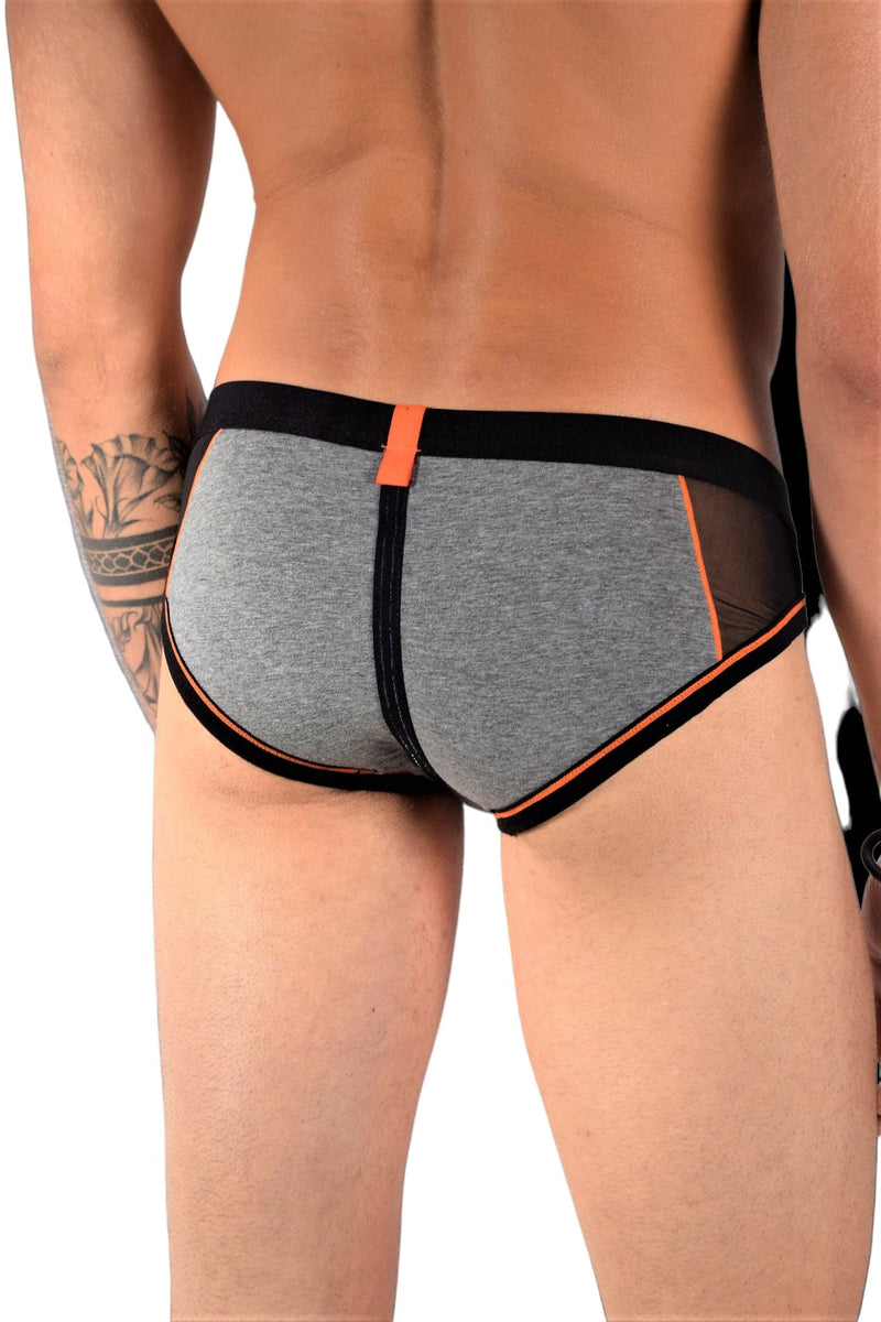 MEDIUM Construction Brief Private Structure Orange Combo 2-26 - SexyMenUnderwear.com