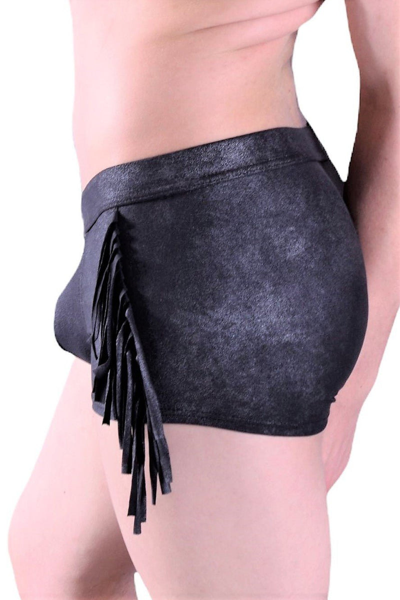 MEDIUM Gregg Homme Fringed Boxer Brief Charcoal MX5 8 - SexyMenUnderwear.com