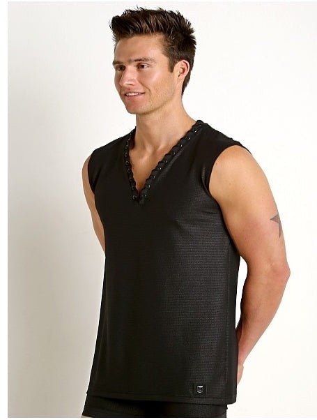 Medium Gregg Homme Mythic Honeycomb Laced Tank Top 152222 169B - SexyMenUnderwear.com