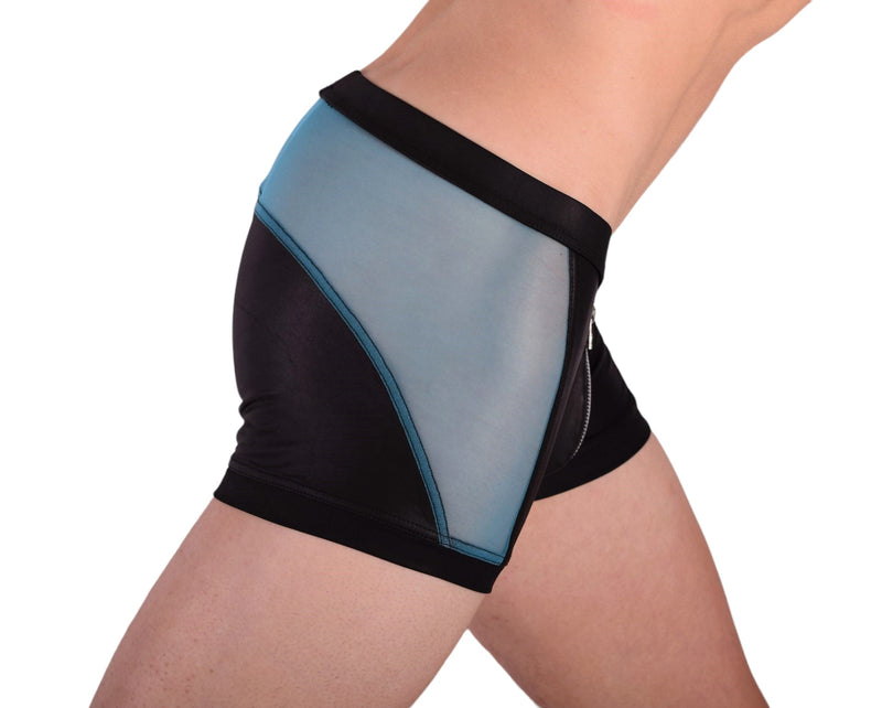 Medium Gregg Homme Reckless Zipper Tank Top and Boxer Black & Blue 140702 GT2 - SexyMenUnderwear.com