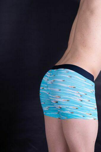 MEDIUM HOM Boxer Homme GEORGE Turquoise 1 - SexyMenUnderwear.com