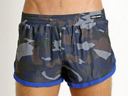 MEDIUM Modus Vivendi Swimwear Camo Jogging Cut Swim-Short Blue S1722 38 - SexyMenUnderwear.com