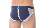 Medium Private Structure Construction Brief White-Blue 32A - SexyMenUnderwear.com
