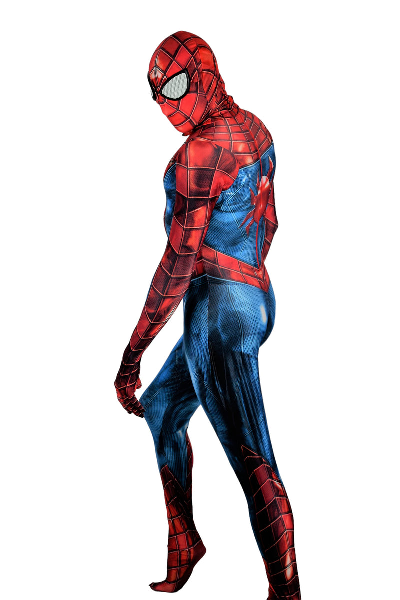 Men Spiderman Blue Jumpsuit Delux Cosplay Costume 3102  1