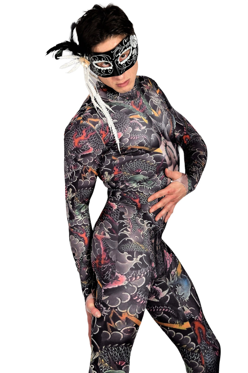 Men Stretchy 3D Effect Devilish Body suit  S/M 3111 2