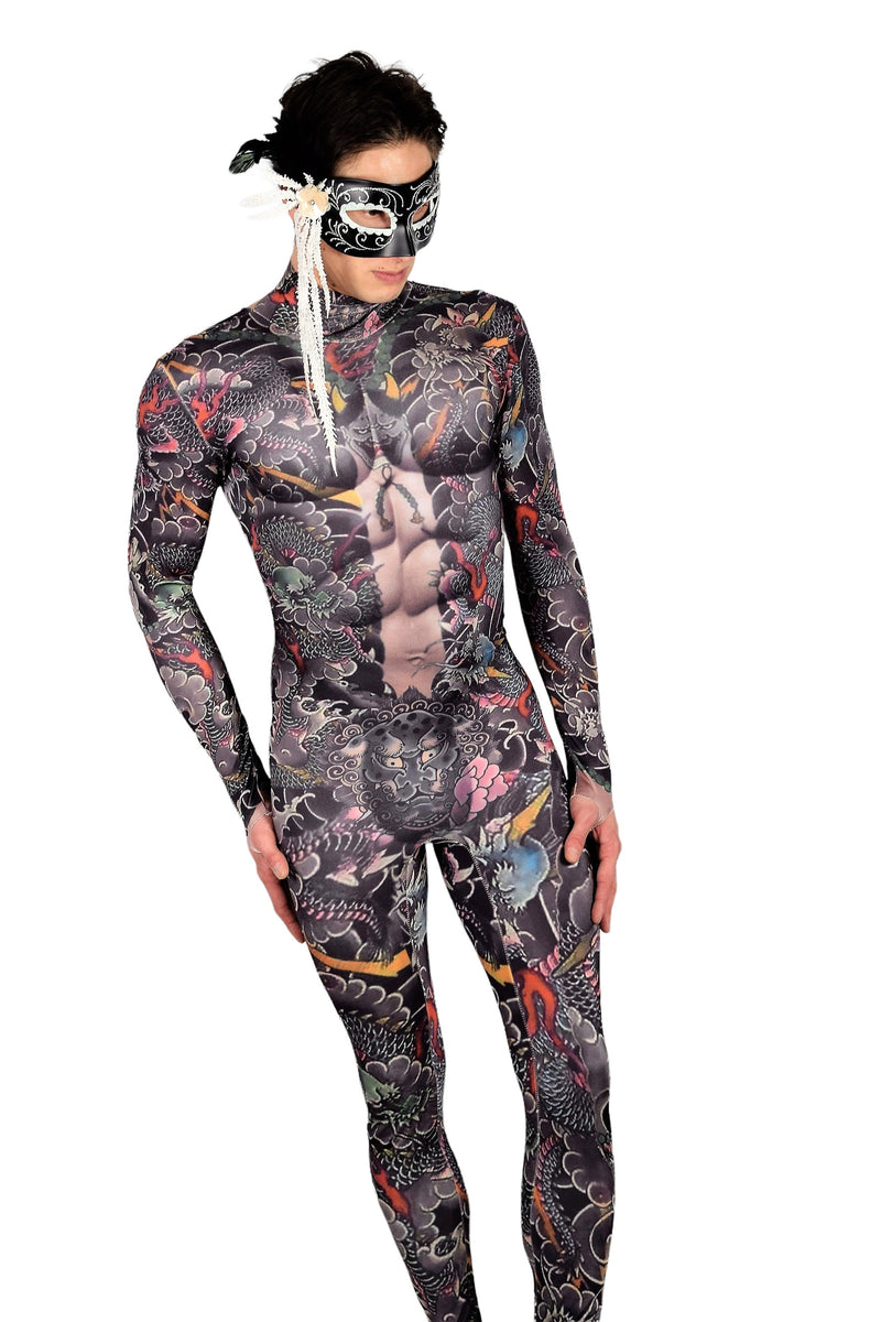 Men Stretchy 3D Effect Devilish Body suit  S/M 3111 2