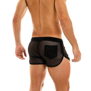 Modus Vivendi 2020 Short Camouflage Shorts C-Throug Mesh Black 02061 12 - SexyMenUnderwear.com