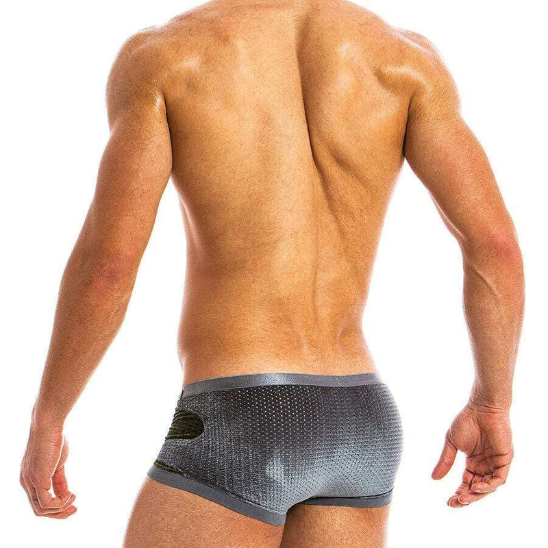 Modus Vivendi Boxer Briefs Luxury Soft Velvet Perforated Khaki 17821 4 - SexyMenUnderwear.com