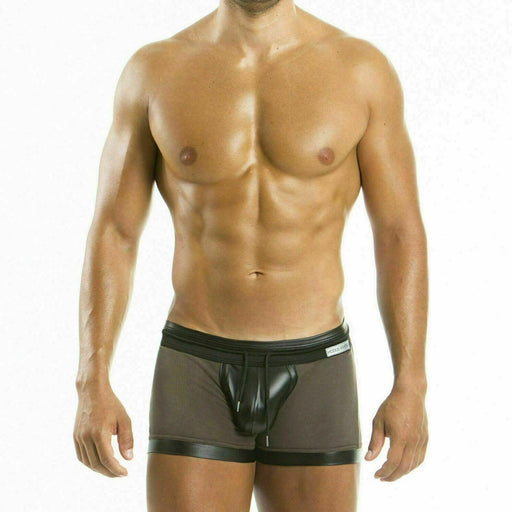 Modus Vivendi Boxer Military Leather Look Quality Ribbed cotton Khaki 08521 24 - SexyMenUnderwear.com