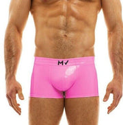 MODUS VIVENDI Boxer Viral Vinyl Glossy & Shiny Neon Pink 08021 - SexyMenUnderwear.com