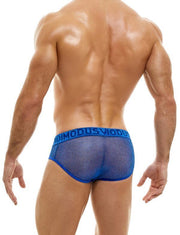 Modus Vivendi Brief ARMOR Luxury Metallic Yarns Mesh Brief Blue 01014 53 - SexyMenUnderwear.com