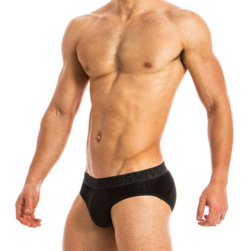 Modus Vivendi Brief Wolf Fashion Mesh Velvet Black 18812 83 - SexyMenUnderwear.com