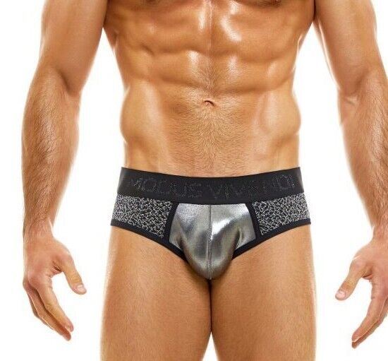 Modus Vivendi Briefs King Cheetah Jaquard Knitted Brief Metal Silver 13115 25 - SexyMenUnderwear.com
