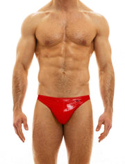 MODUS VIVENDI Briefs Viral Vinyl Glossy Low-Cut Brief Red 08013 - SexyMenUnderwear.com