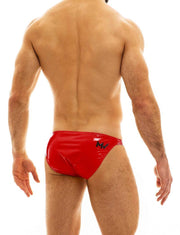 MODUS VIVENDI Briefs Viral Vinyl Glossy Low-Cut Brief Red 08013 - SexyMenUnderwear.com