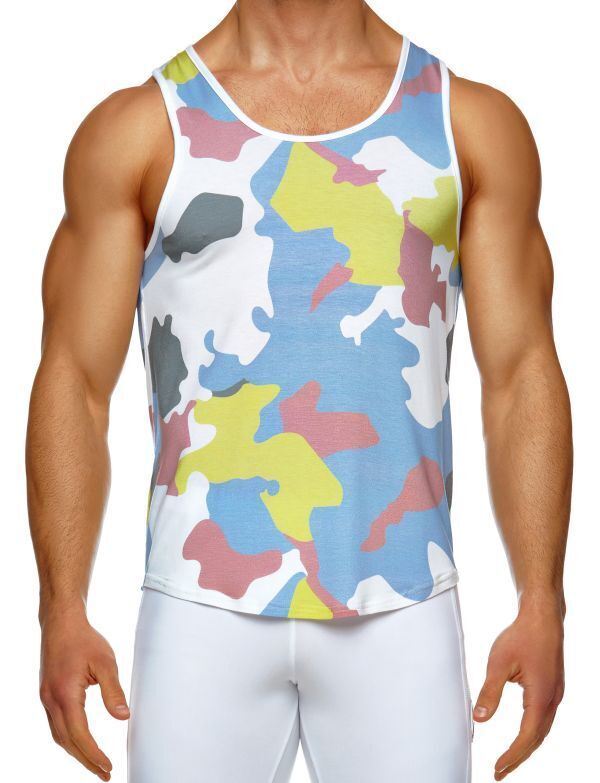 Modus Vivendi Camouflage TankTop Comfort Fit Tank Top Camo White 02032 12A - SexyMenUnderwear.com