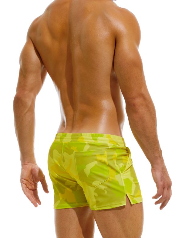 Modus Vivendi Candy Line Swim Shorts Unique Camouflage Swimwear Green DS2231 - SexyMenUnderwear.com