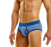 Modus Vivendi Classic Country Brief Jacquard Square Knitted Blue Briefs 02214 - SexyMenUnderwear.com