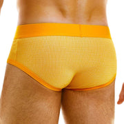 Modus Vivendi Classic Country Brief Jacquard Square Knitted Yellow Briefs 02214 - SexyMenUnderwear.com