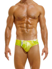 Modus Vivendi Classic Swimwear Candy Camo Design Green Swim Briefs DS2214 78 - SexyMenUnderwear.com