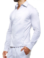 Modus Vivendi Core Croise Shirt Lightweight Elasticated Cotton White FA2254 26 - SexyMenUnderwear.com