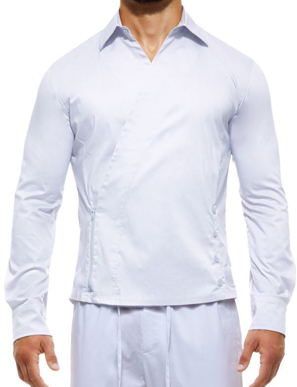 Modus Vivendi Core Croise Shirt Lightweight Elasticated Cotton White FA2254 26 - SexyMenUnderwear.com