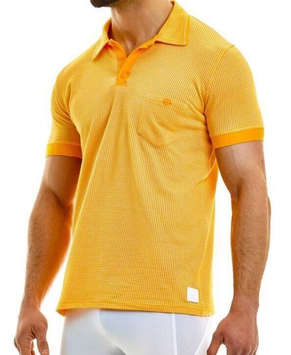 Modus Vivendi Country Shirt Knitted Soft Jacquard Pied De Poule Yellow 02241 30 - SexyMenUnderwear.com