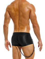 Modus Vivendi Dark Swim-Trunk Boxer Side Studs Removable Chain Wine GS2221 27 - SexyMenUnderwear.com