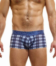 Modus Vivendi Exclusive Boxer Checkered Panel Cowboy-Look Blue 24226 - SexyMenUnderwear.com