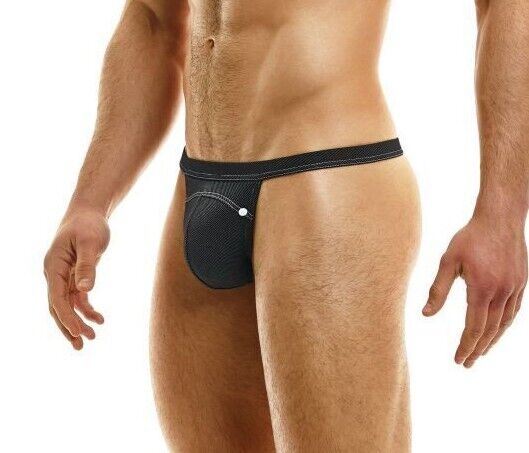 Modus Vivendi Jeans Thong Denim Roomy Pouch Charcoal 05014 37 - SexyMenUnderwear.com