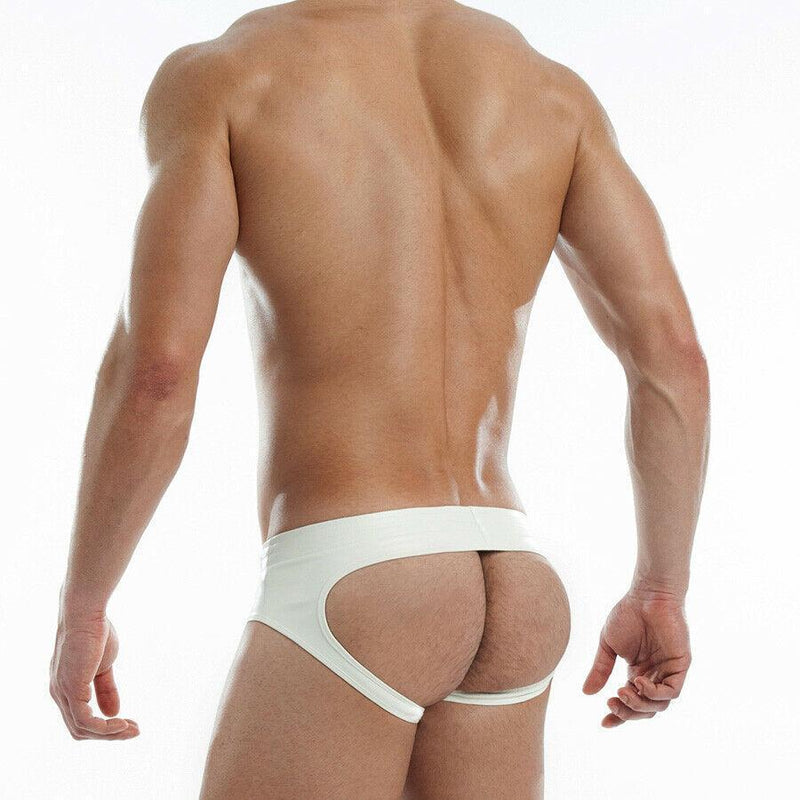 Modus Vivendi Jock Leather-Look BottomLess Jockstrap White 20514 15 - SexyMenUnderwear.com